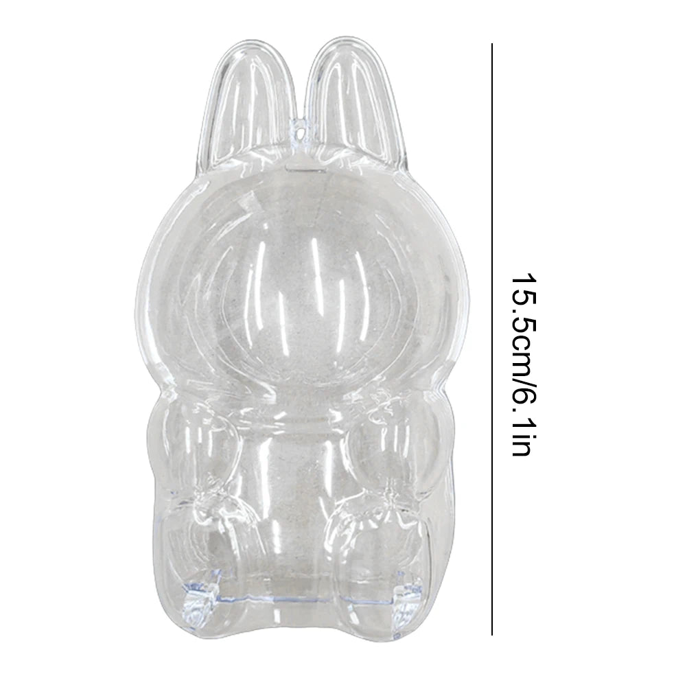 For Labubu Transparent Protective Cover 1-5PC Monster Toy Elf Doll Case Storage Box Cute Elf Plushie Display Cover for Doll Gift