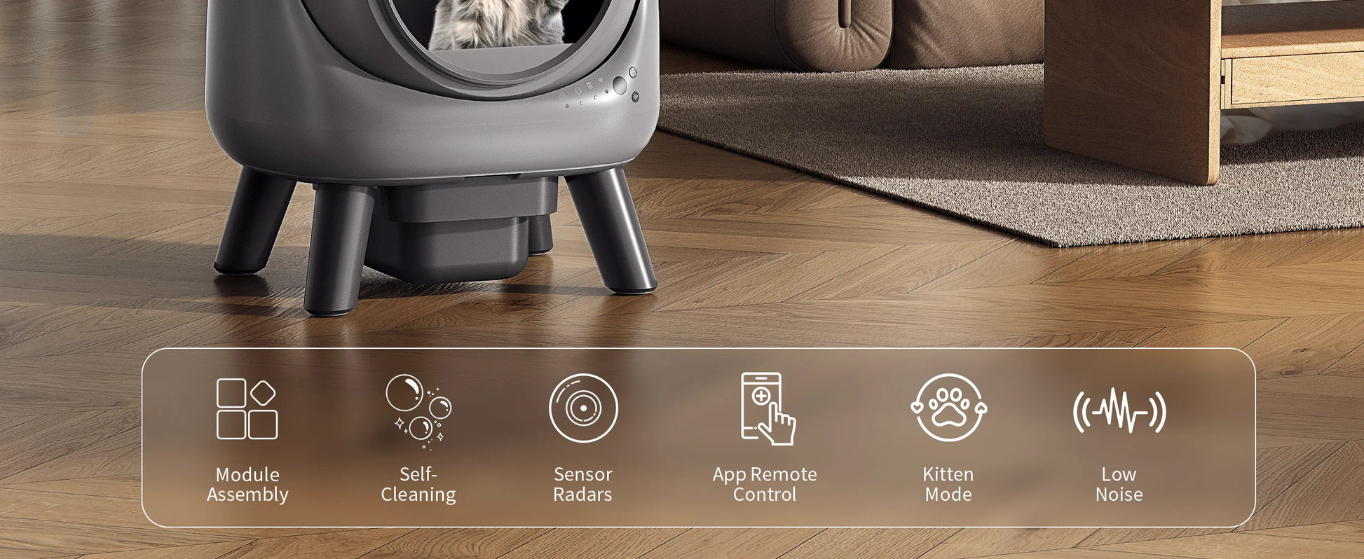 REDSASA 75L Automatic Smart Cat Litter Box - Self-Cleaning & App Control
