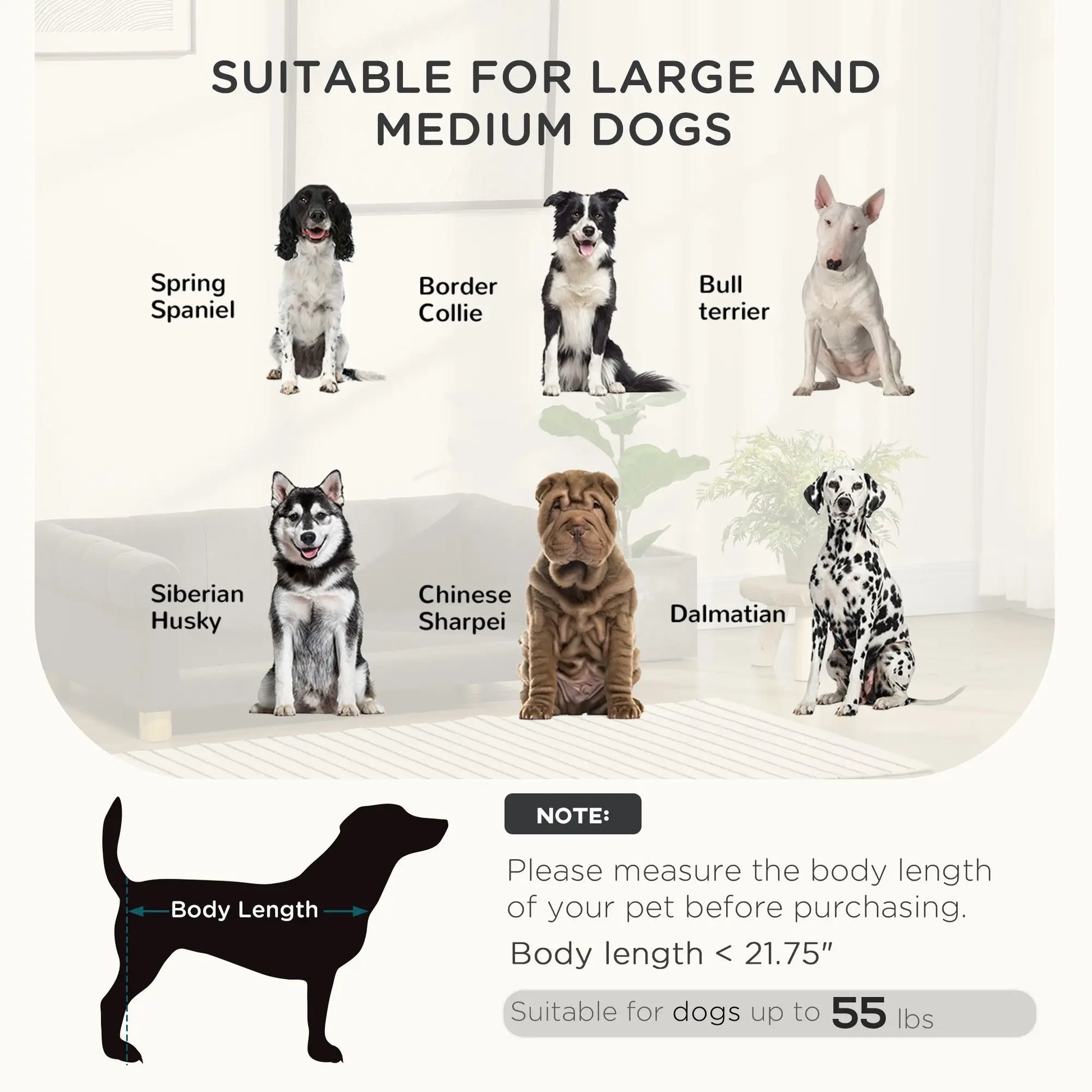 Water-Resistant Grey Pet Sofa for Large/Medium Dogs - Wooden Legs