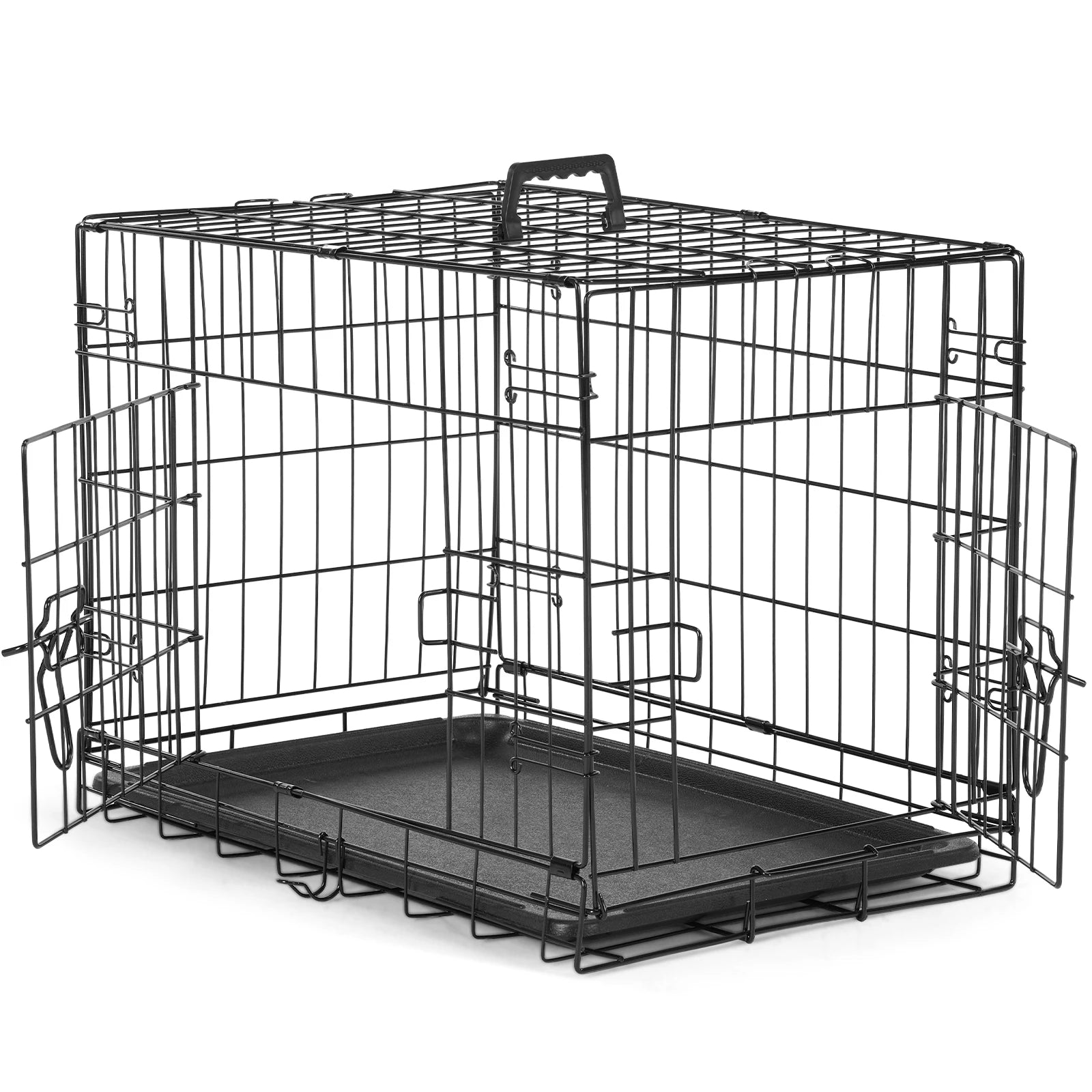JHK Double Door Folding Metal Dog Cage - Extra Large Pet Kennel