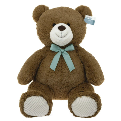 22-Inch Brown Bear Plush Toy with Ribbon - Soft Stuffed Animal
