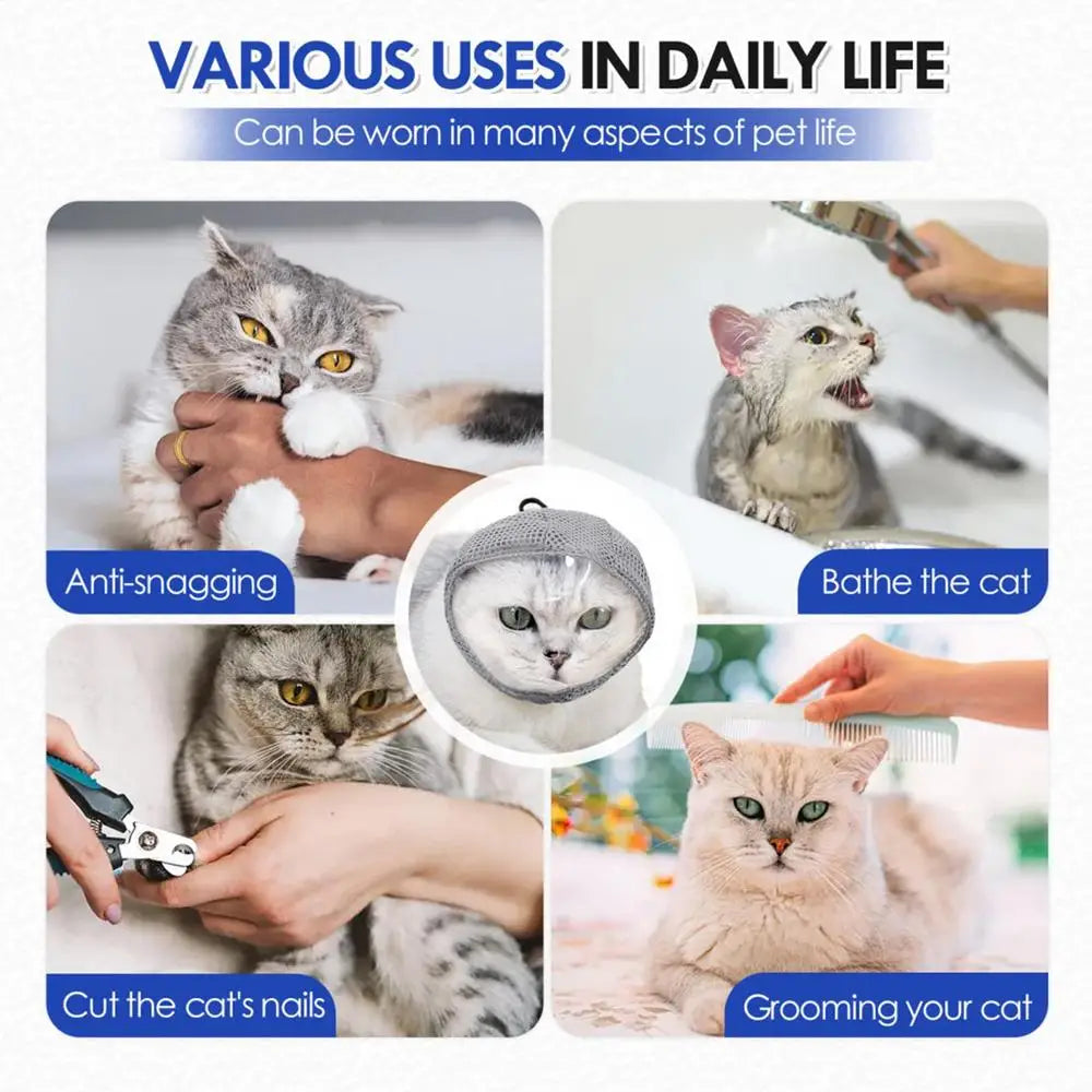 Cat Hood Anti-Bite Breathable - Kitten Face Protection Muzzle