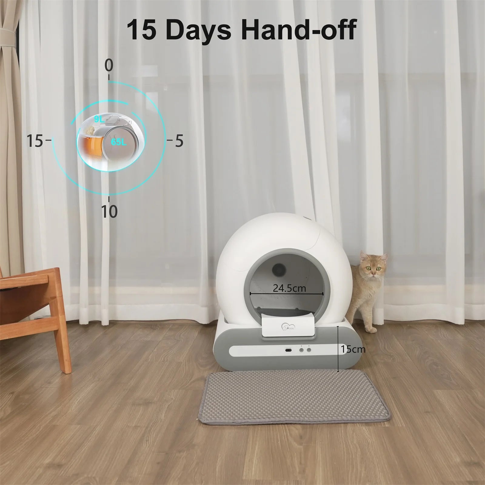 DOEL Automatic Cat Litter Box - Self Cleaning with App Control