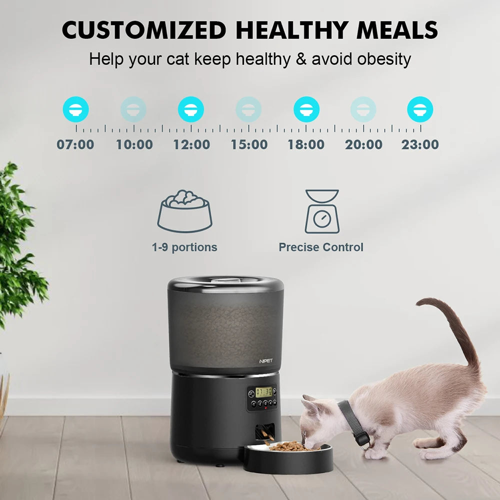 NPET 4L Automatic Smart Pet Feeder - For Cats, Dogs & Multiple Pets