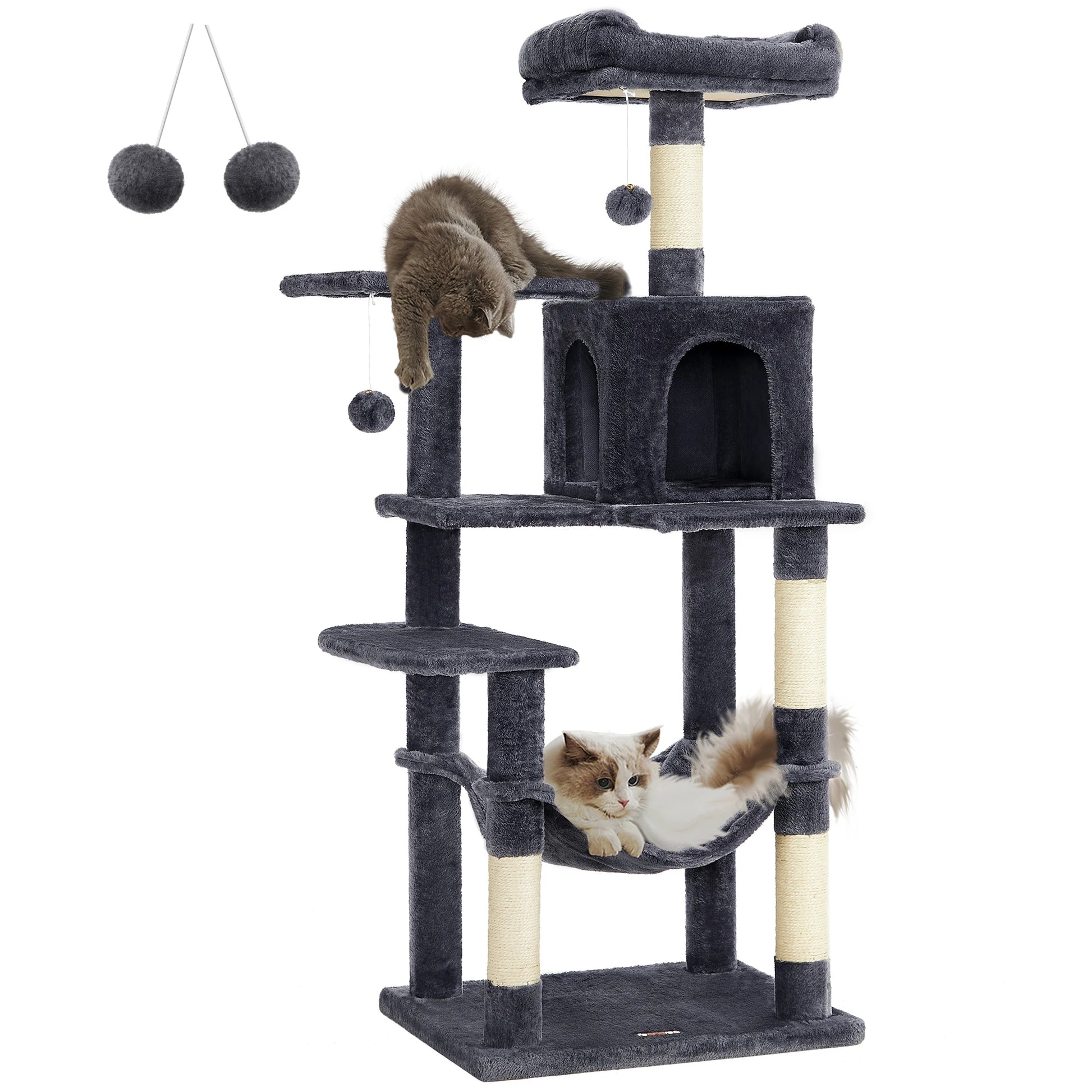 Feandrea Cat Tree (56.3") - Multi-Level Cat Tower for Indoor Cats