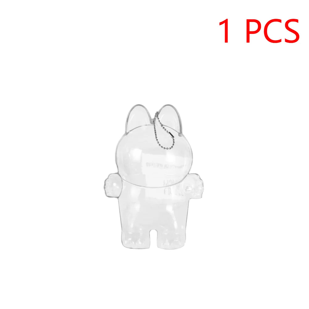 For Labubu Transparent Protective Cover 1-5PC Monster Toy Elf Doll Case Storage Box Cute Elf Plushie Display Cover for Doll Gift