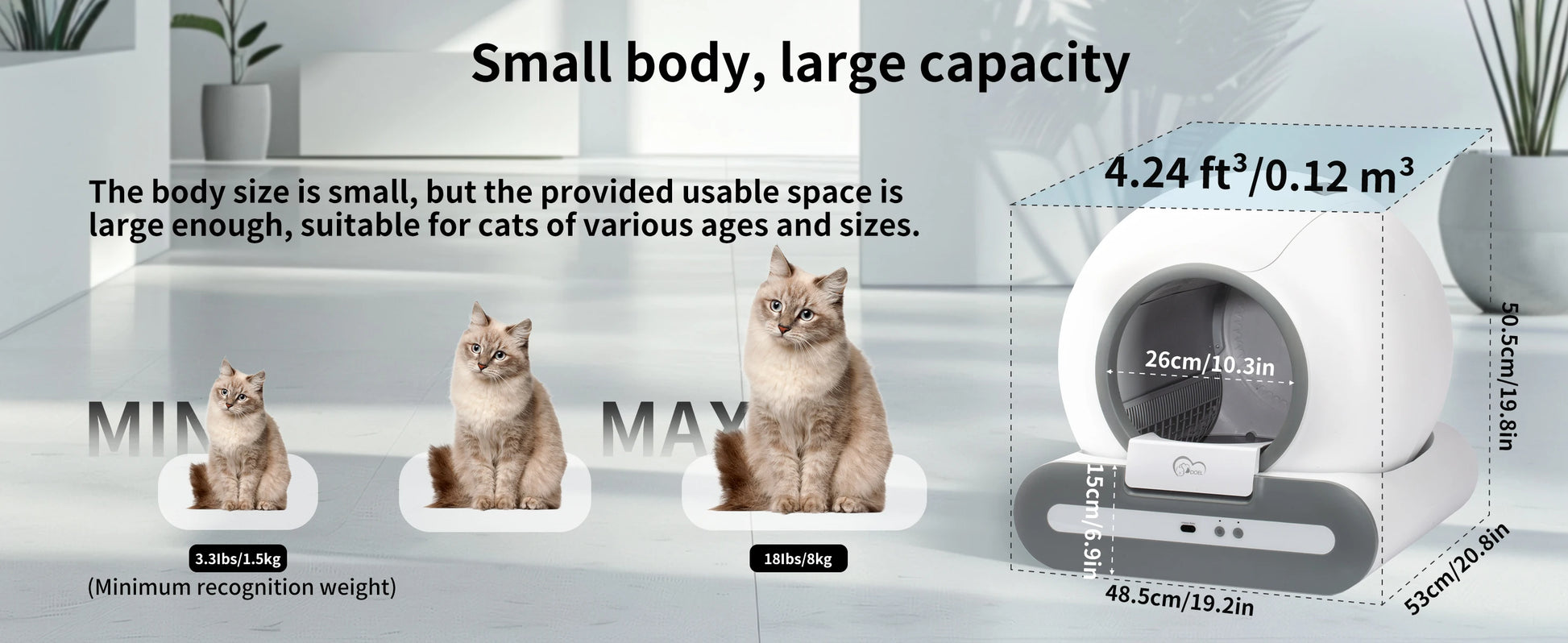 DOEL Automatic Cat Litter Box - Self Cleaning with App Control