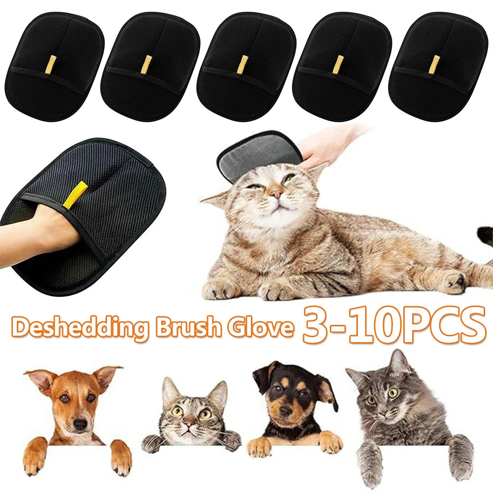 3-10PCS Pet Hair Remover Mitt - Grooming Gloves for Dogs & Cats