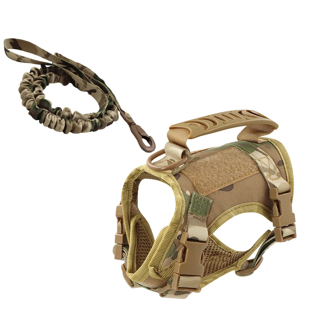 Tactical Puppy Harness Leash Set - Adjustable Vest for Small Dogs