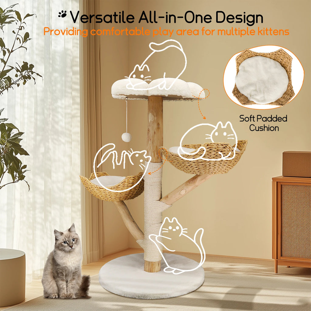 Bingopaw Cat Tree Tower Condo - Multi-Level Scratch Post for Kittens