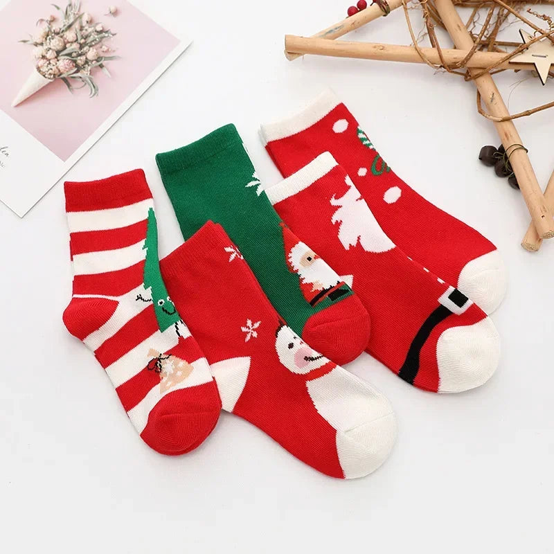 5 Pair/Lot Cotton Baby Socks - Mustache Print for Girls & Boys