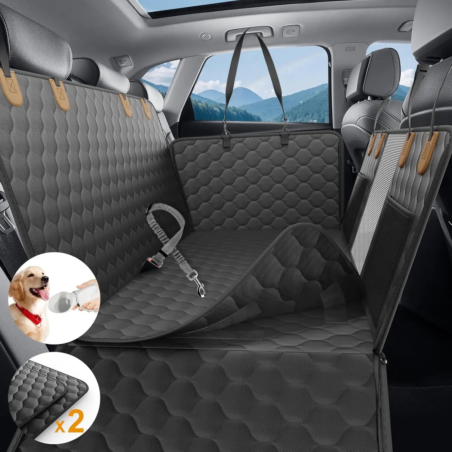 Waterproof Pet Travel Accessories - Foldable Dog Car Seat Cover