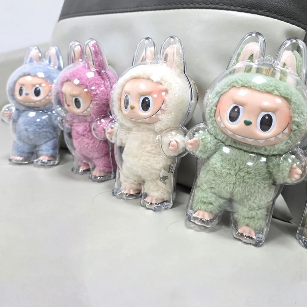 For Labubu Transparent Protective Cover 1-5PC Monster Toy Elf Doll Case Storage Box Cute Elf Plushie Display Cover for Doll Gift