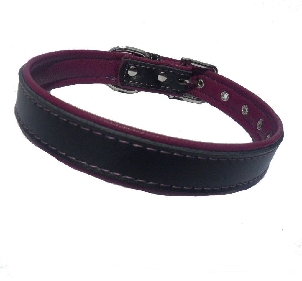 Berry Dog Collar - Strong Faux Leather with Purple Layer