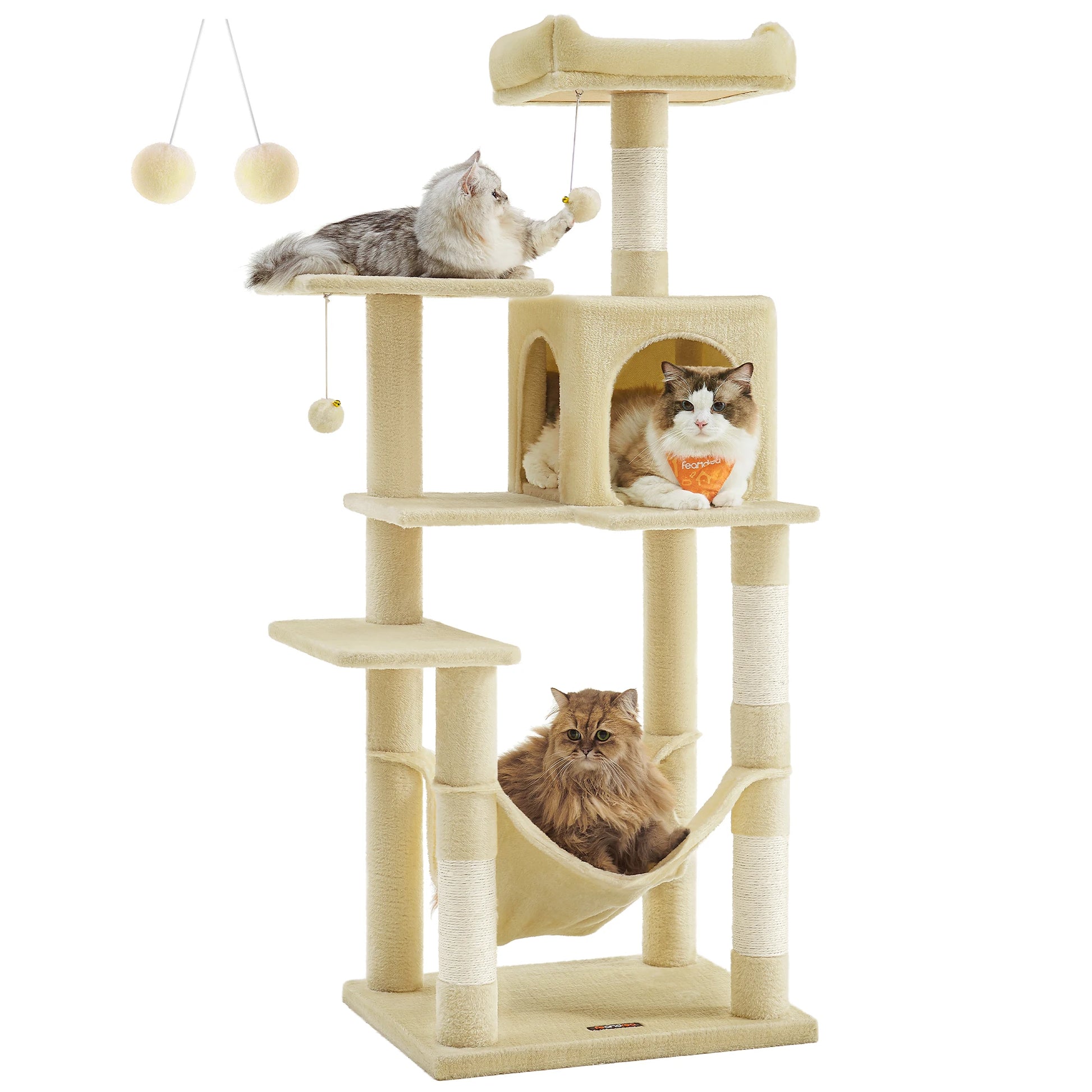Feandrea Cat Tree (56.3") - Multi-Level Cat Tower for Indoor Cats