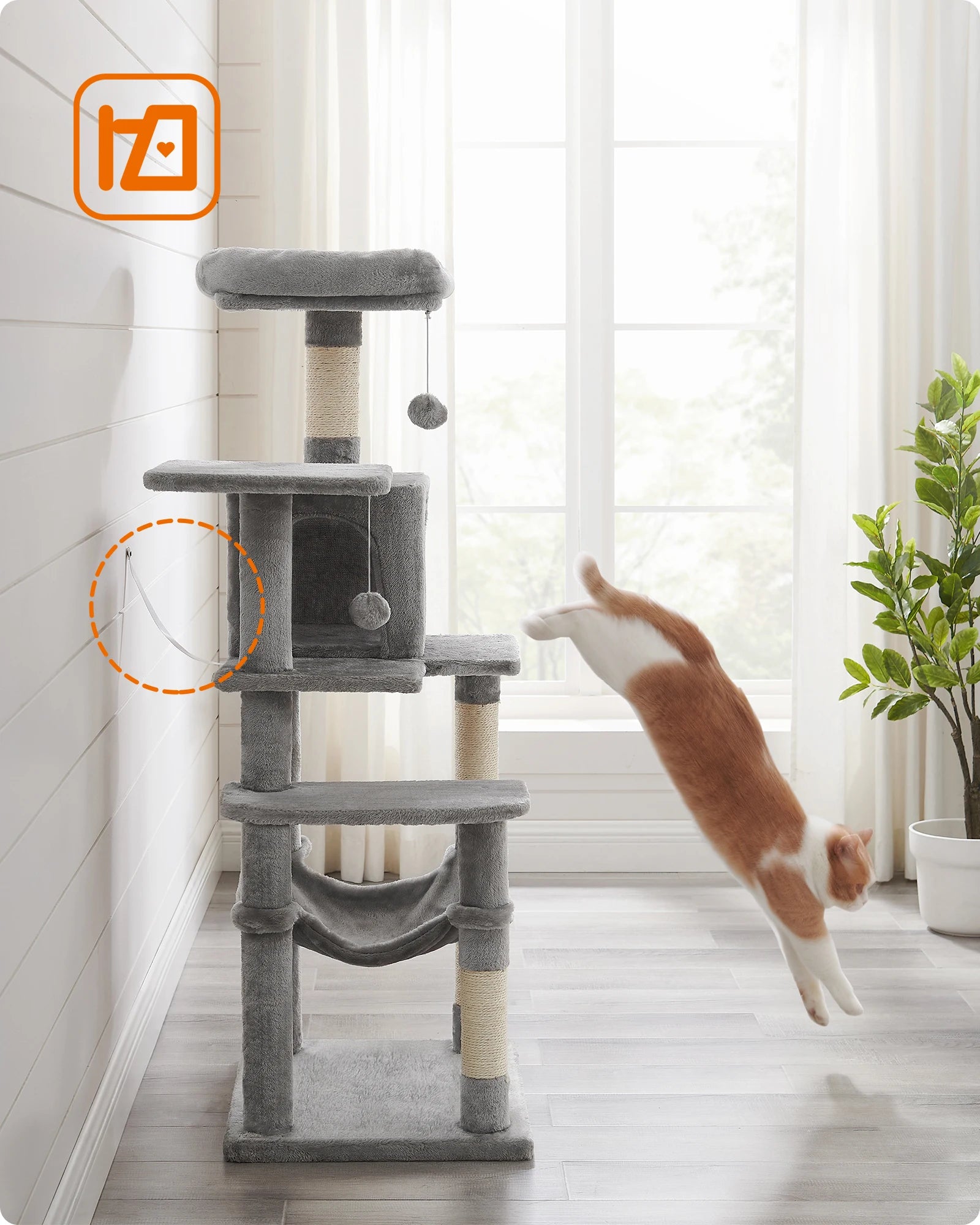 Feandrea Cat Tree (56.3") - Multi-Level Cat Tower for Indoor Cats
