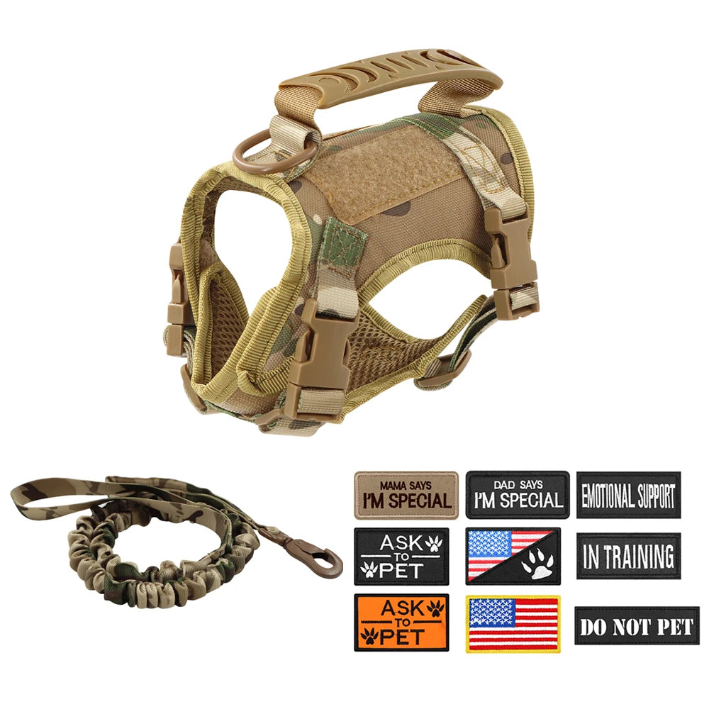 Tactical Cat Harness Leash with 9 Patches - Small Dog Puppy Vest