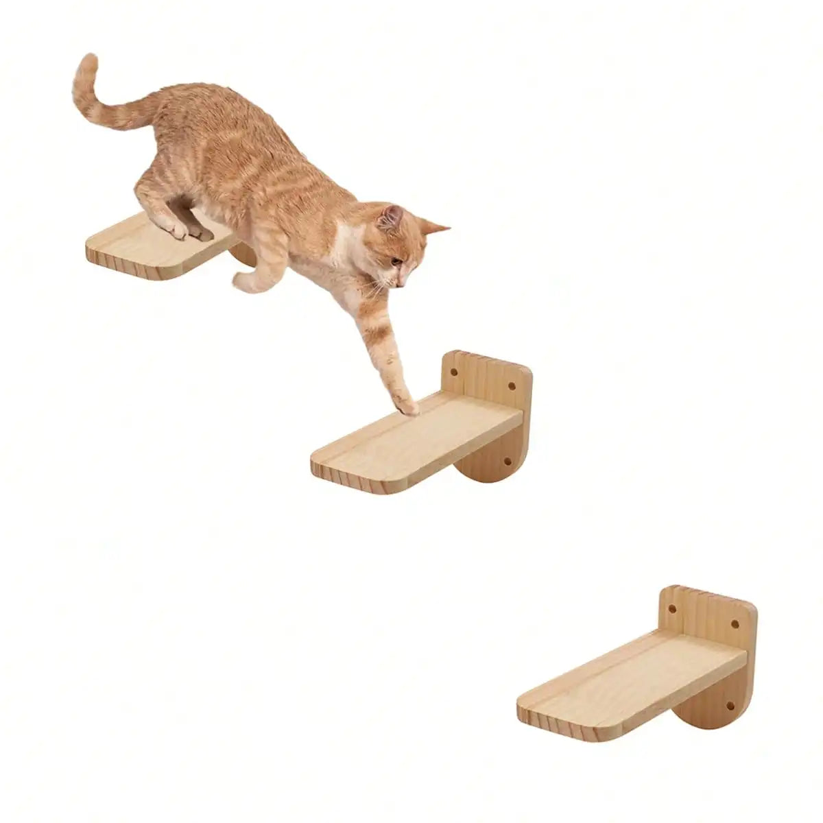 Cat Wall Mounted Wooden Furniture - Climbing Ladder & Cat Hammock