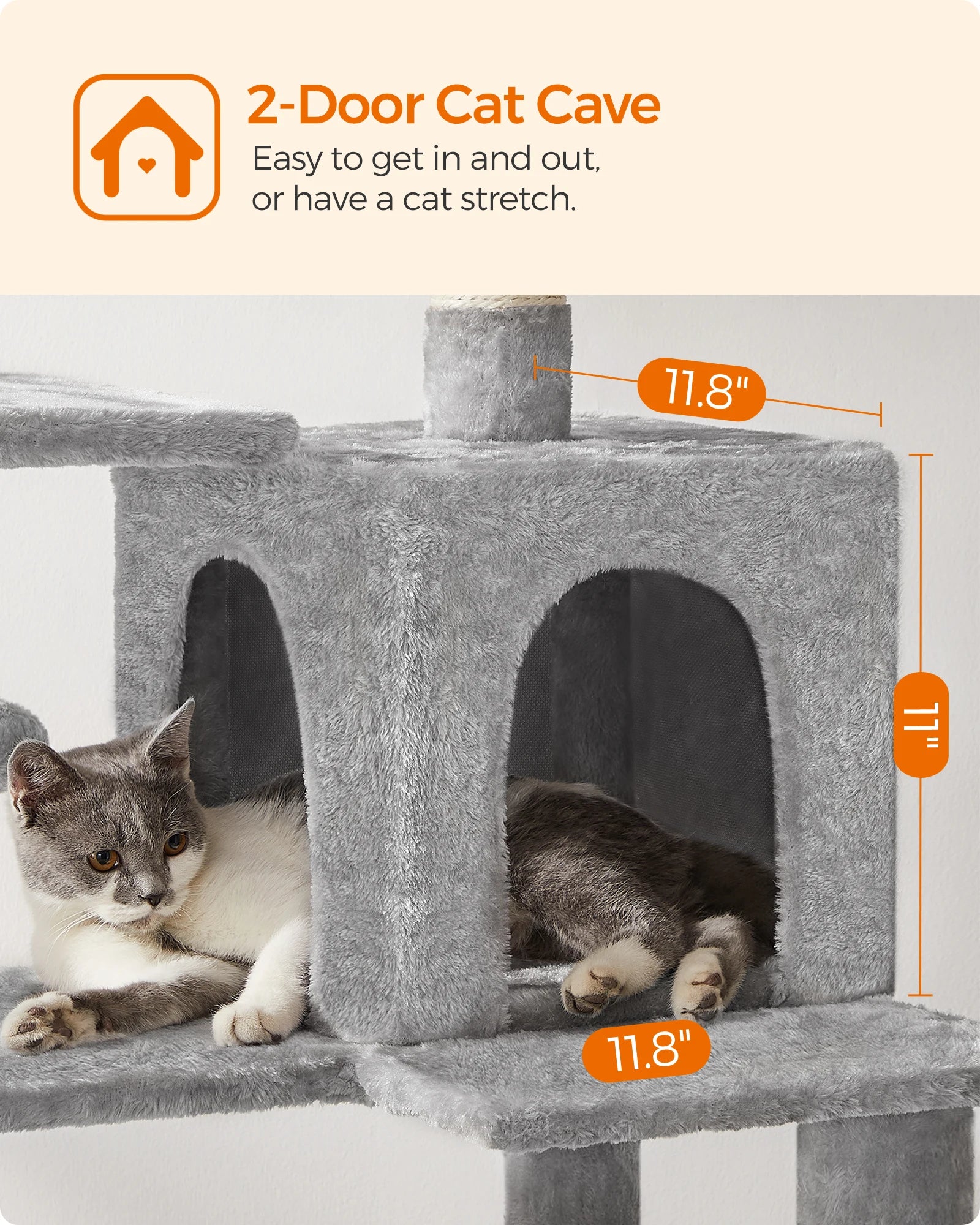 Feandrea Cat Tree (56.3") - Multi-Level Cat Tower for Indoor Cats
