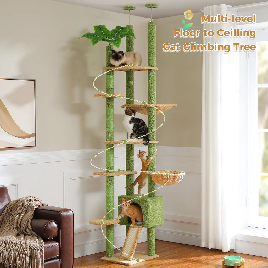 Cactus Cat Tree Floor to Ceiling - Adjustable Cat Tower