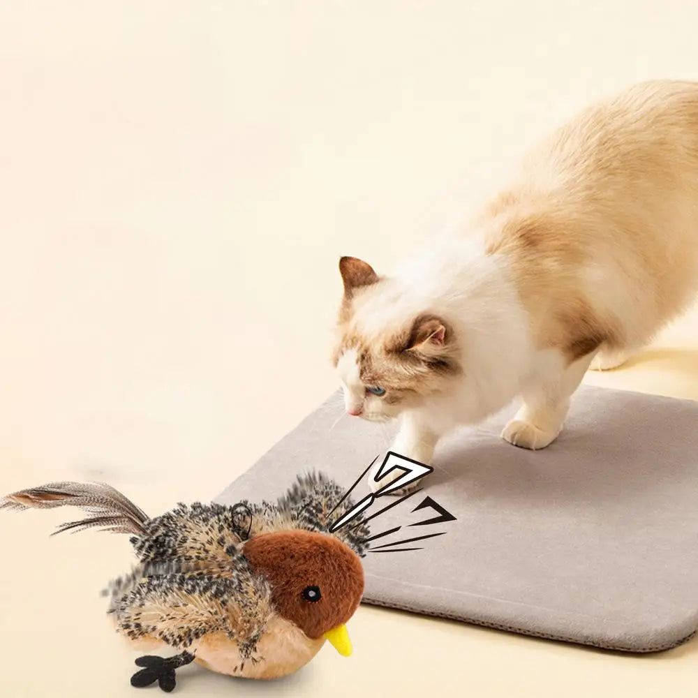 Flappy Bird Cat Toy Rechargeable - Pet Interactive Plush Toy