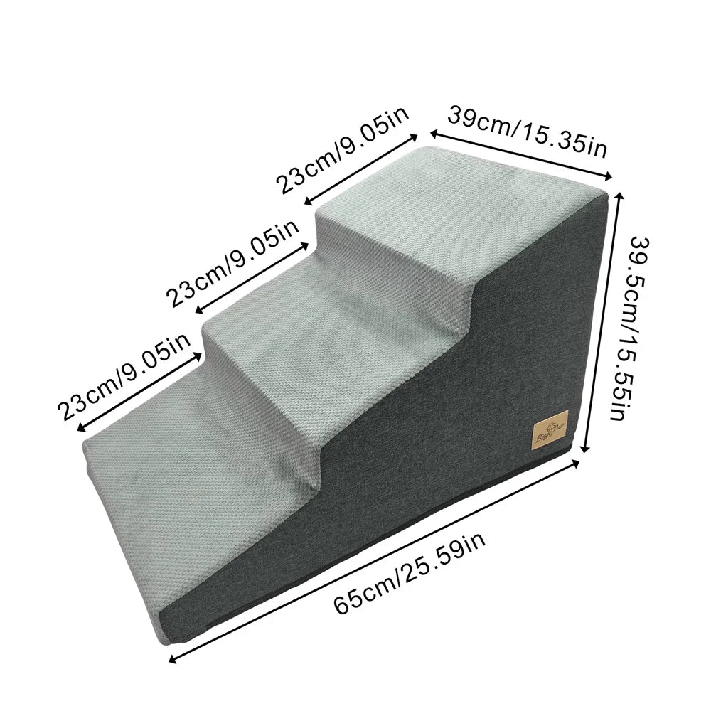Pet 3/4 Step Stair Dog Cat Ramp - High-Density Foam Stairs