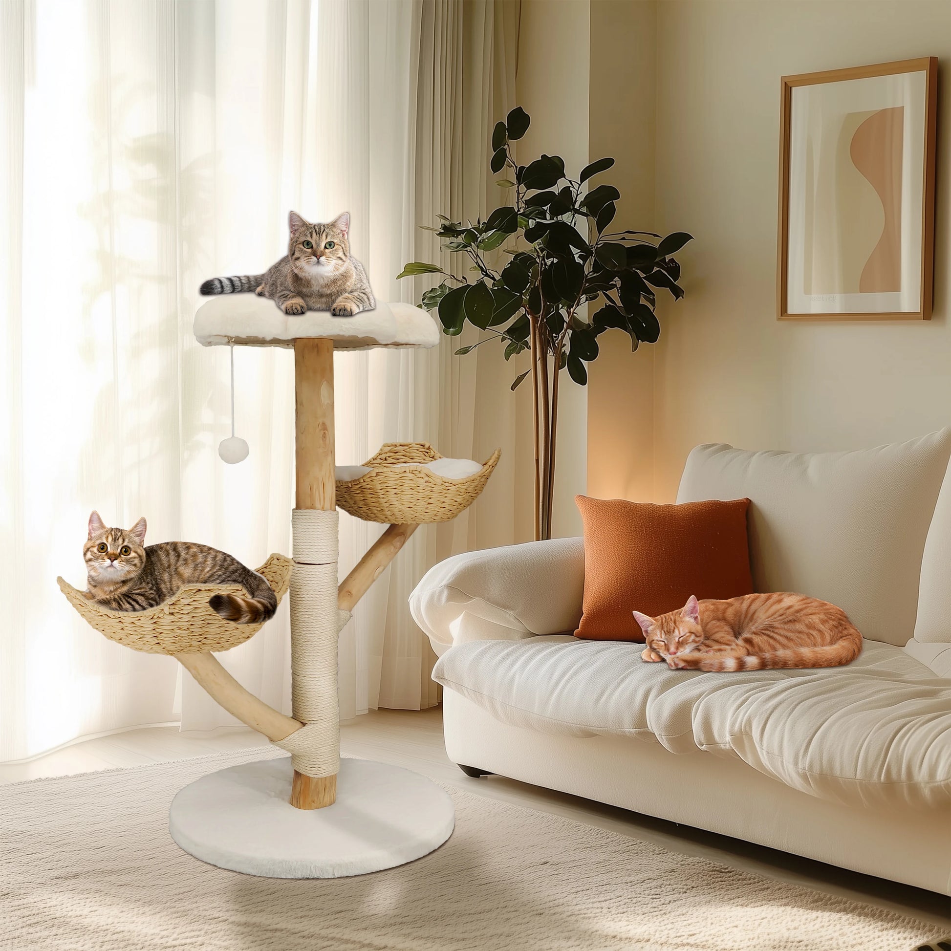 Bingopaw Cat Tree Tower Condo - Multi-Level Scratch Post for Kittens