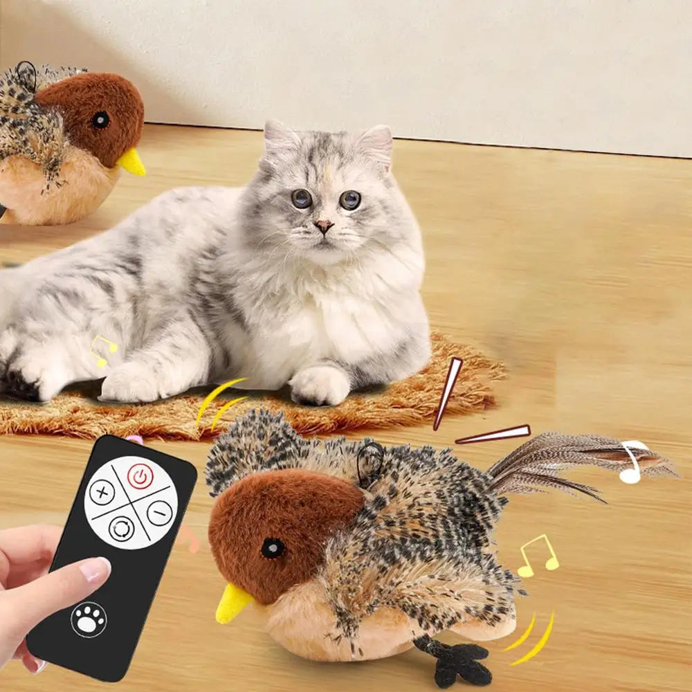 Flappy Bird Cat Toy Rechargeable - Pet Interactive Plush Toy