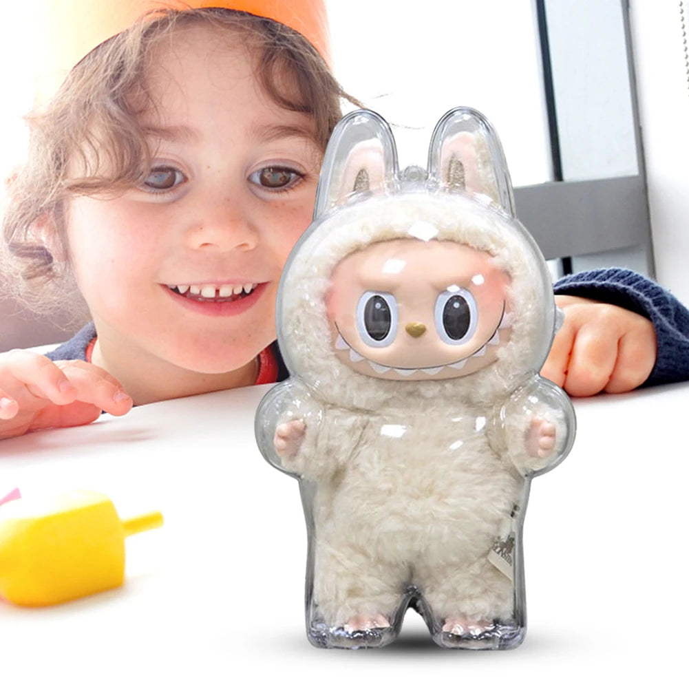 For Labubu Transparent Protective Cover 1-5PC Monster Toy Elf Doll Case Storage Box Cute Elf Plushie Display Cover for Doll Gift