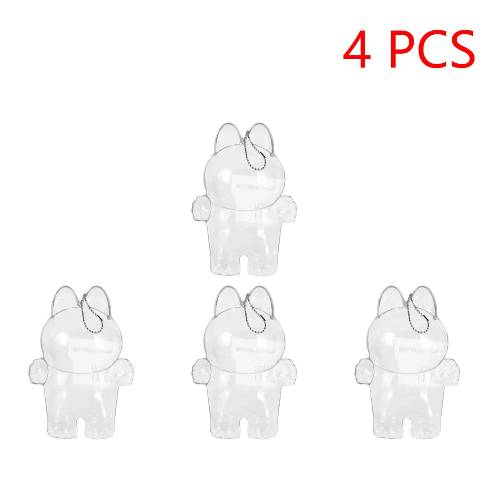 For Labubu Transparent Protective Cover 1-5PC Monster Toy Elf Doll Case Storage Box Cute Elf Plushie Display Cover for Doll Gift