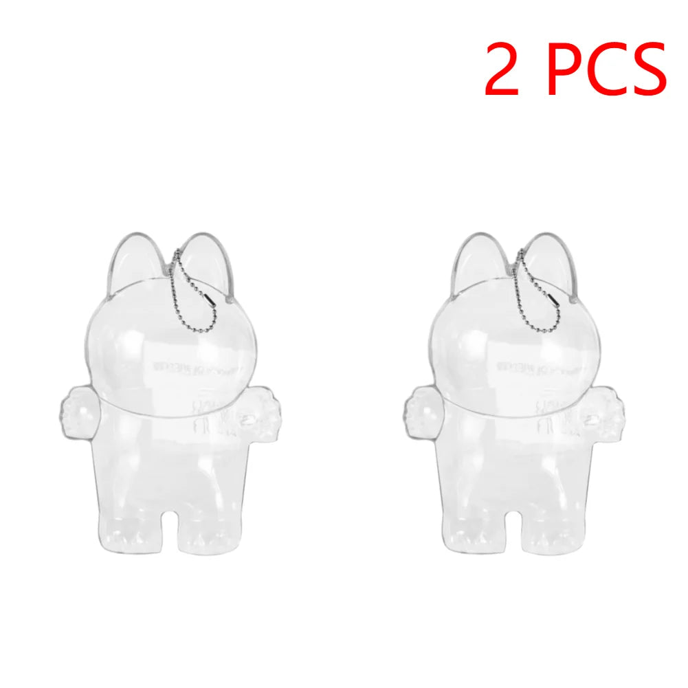For Labubu Transparent Protective Cover 1-5PC Monster Toy Elf Doll Case Storage Box Cute Elf Plushie Display Cover for Doll Gift