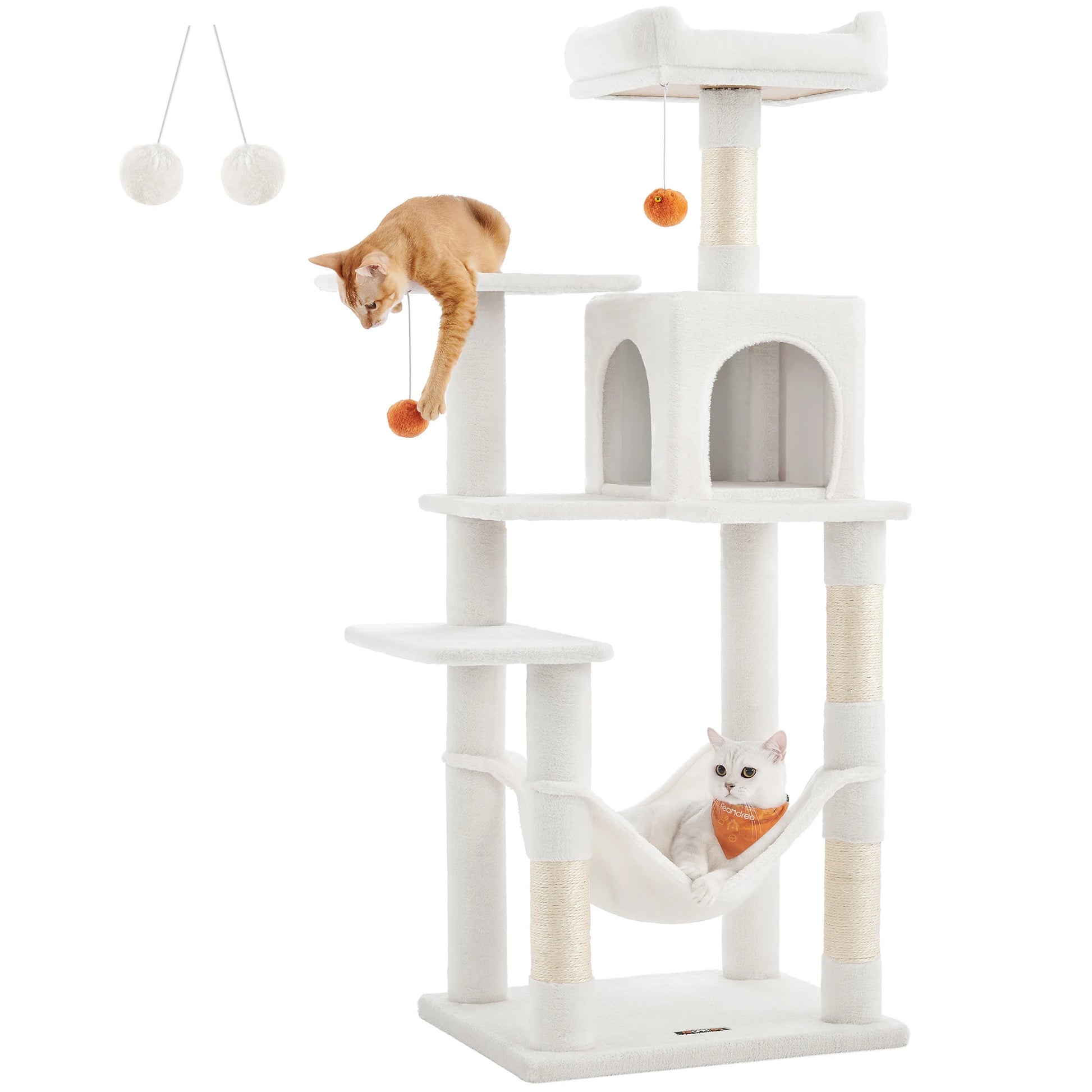 Feandrea Cat Tree (56.3") - Multi-Level Cat Tower for Indoor Cats