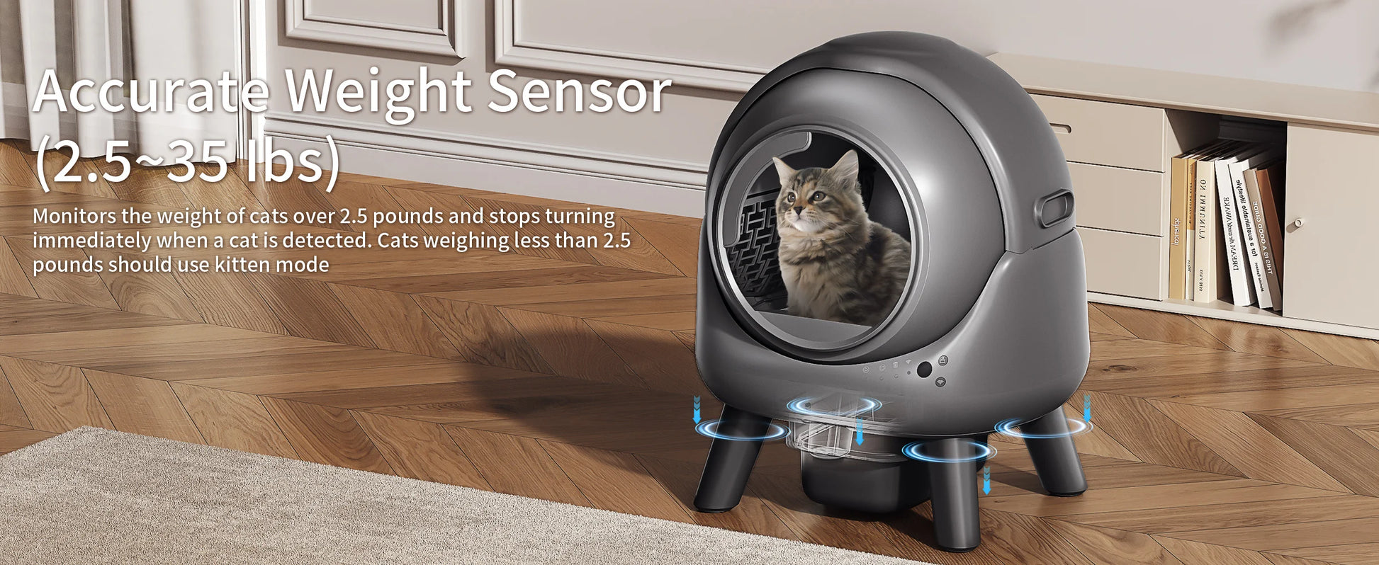 REDSASA 75L Automatic Smart Cat Litter Box - Self-Cleaning & App Control