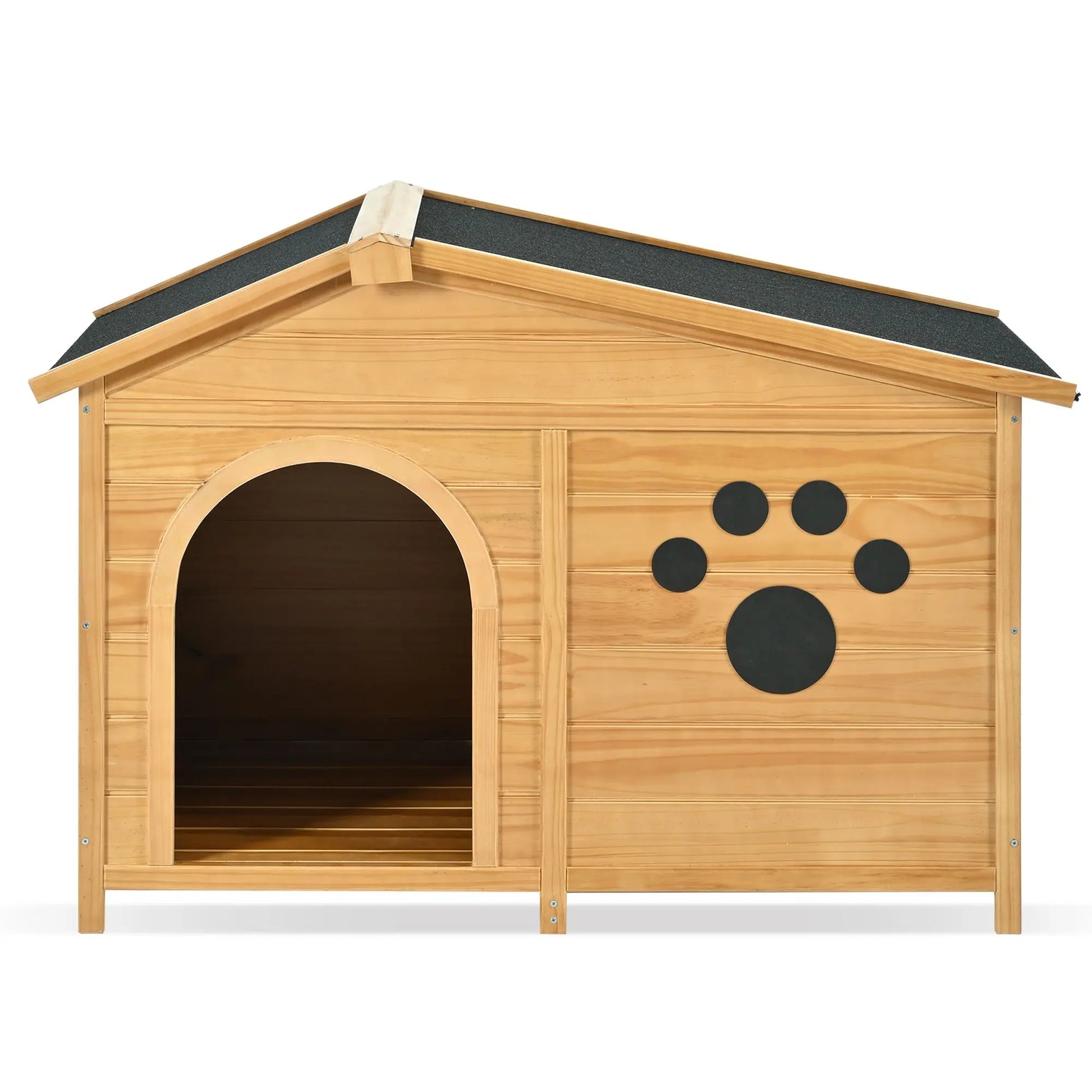 48" Waterproof Wooden Dog House - Asphalt Roof & Fencing
