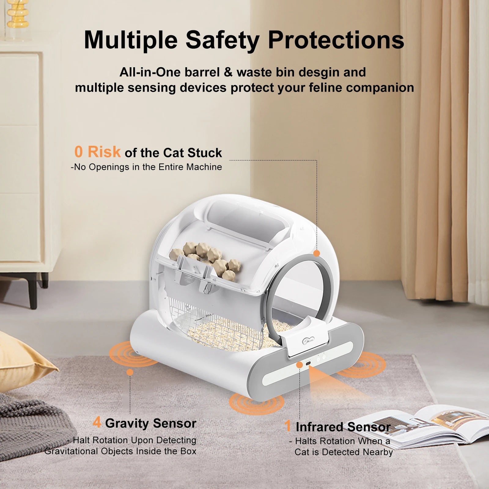 DOEL Automatic Cat Litter Box - Self Cleaning with App Control