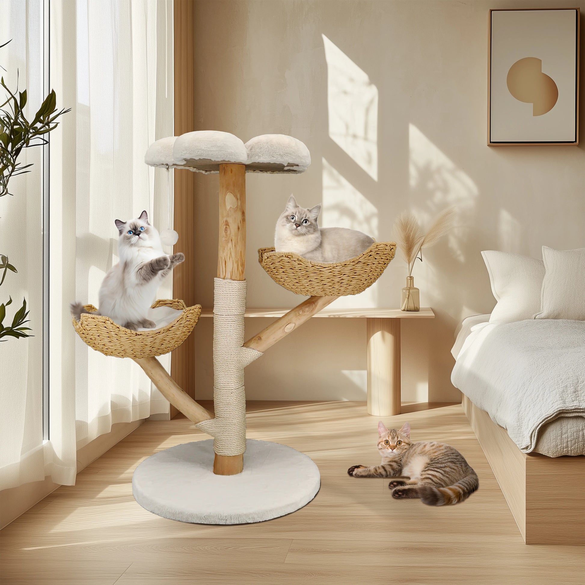 Bingopaw Cat Tree Tower Condo - Multi-Level Scratch Post for Kittens