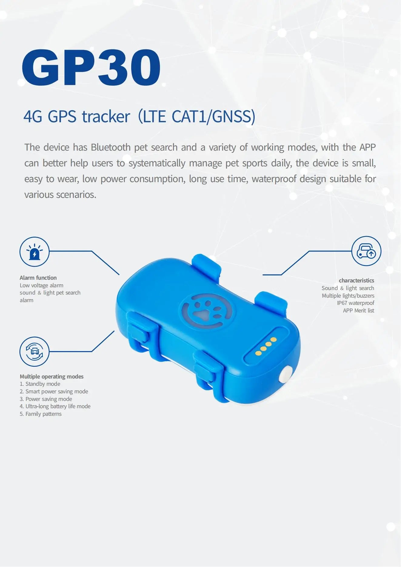 4G Mini GPS Tracker for Pet Cat - Waterproof Live Pet Locator