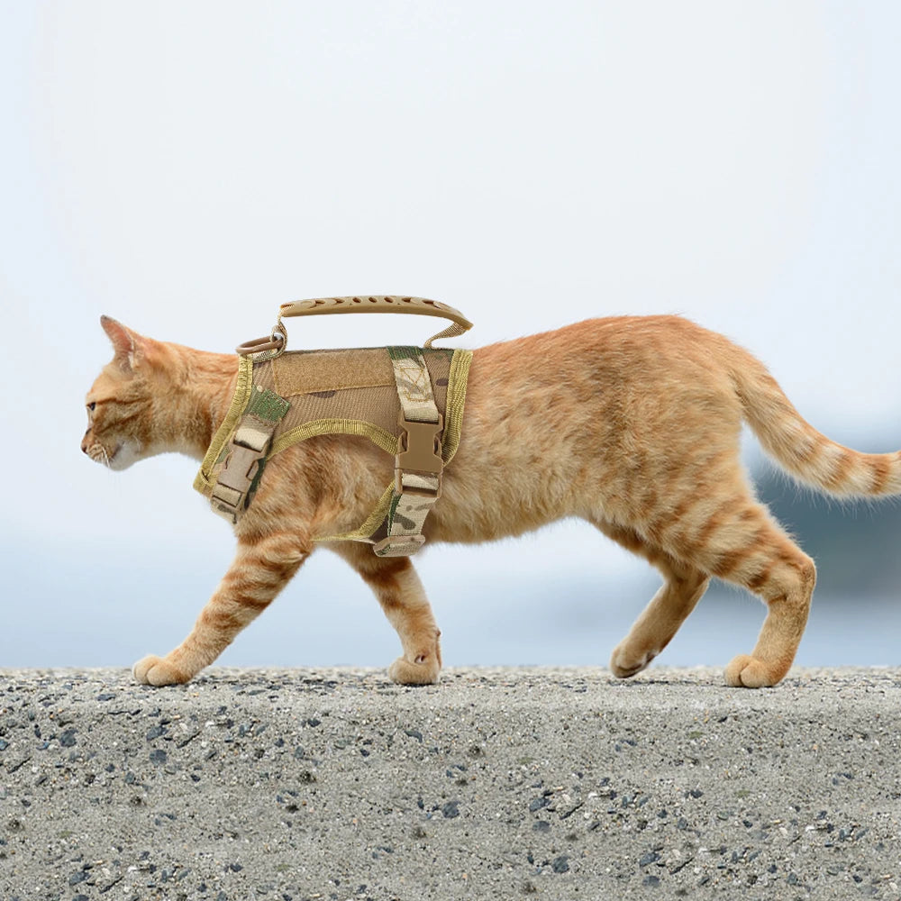Tactical Cat Harness Adjustable Puppy Vest - Military Small Dogs Harness