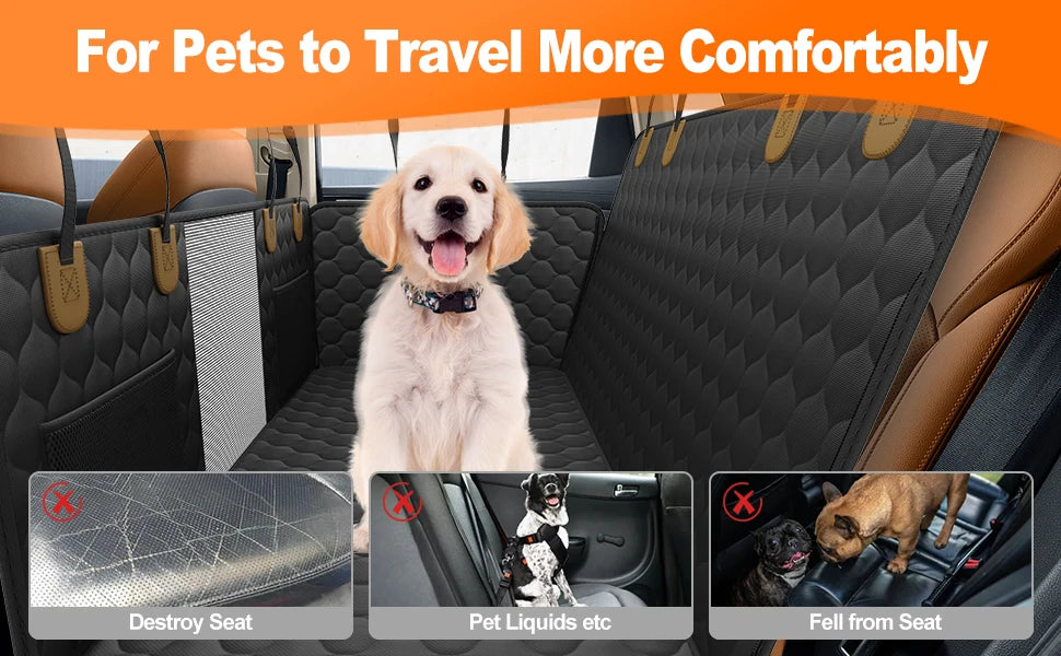 Waterproof Pet Travel Accessories - Foldable Dog Car Seat Cover