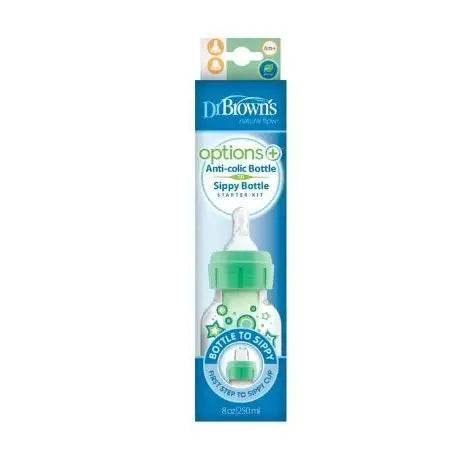 Dr. Brown's 8oz/250ml Green Anti-Colic Sippy Cup Starter Kit