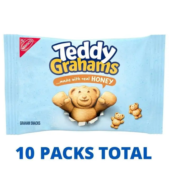 TEDDY GRAHAMS Honey Graham Snacks 10 Pack - Kids Lunch Boxes