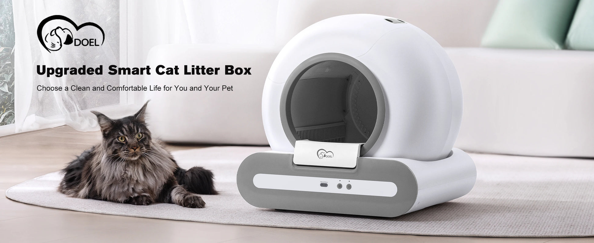 DOEL Automatic Cat Litter Box - Self Cleaning with App Control
