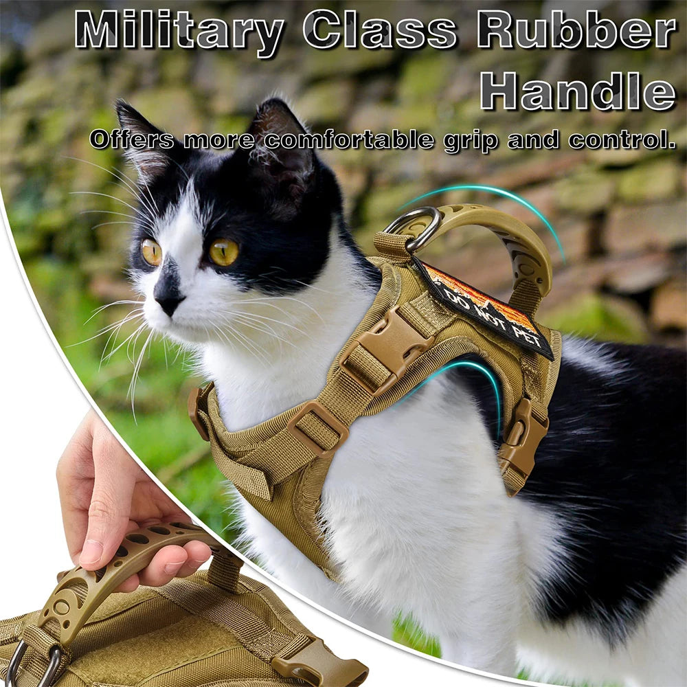 Tactical Cat Harness Adjustable Puppy Vest - Military Small Dogs Harness