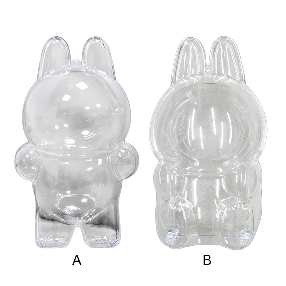 For Labubu Transparent Protective Cover 1-5PC Monster Toy Elf Doll Case Storage Box Cute Elf Plushie Display Cover for Doll Gift