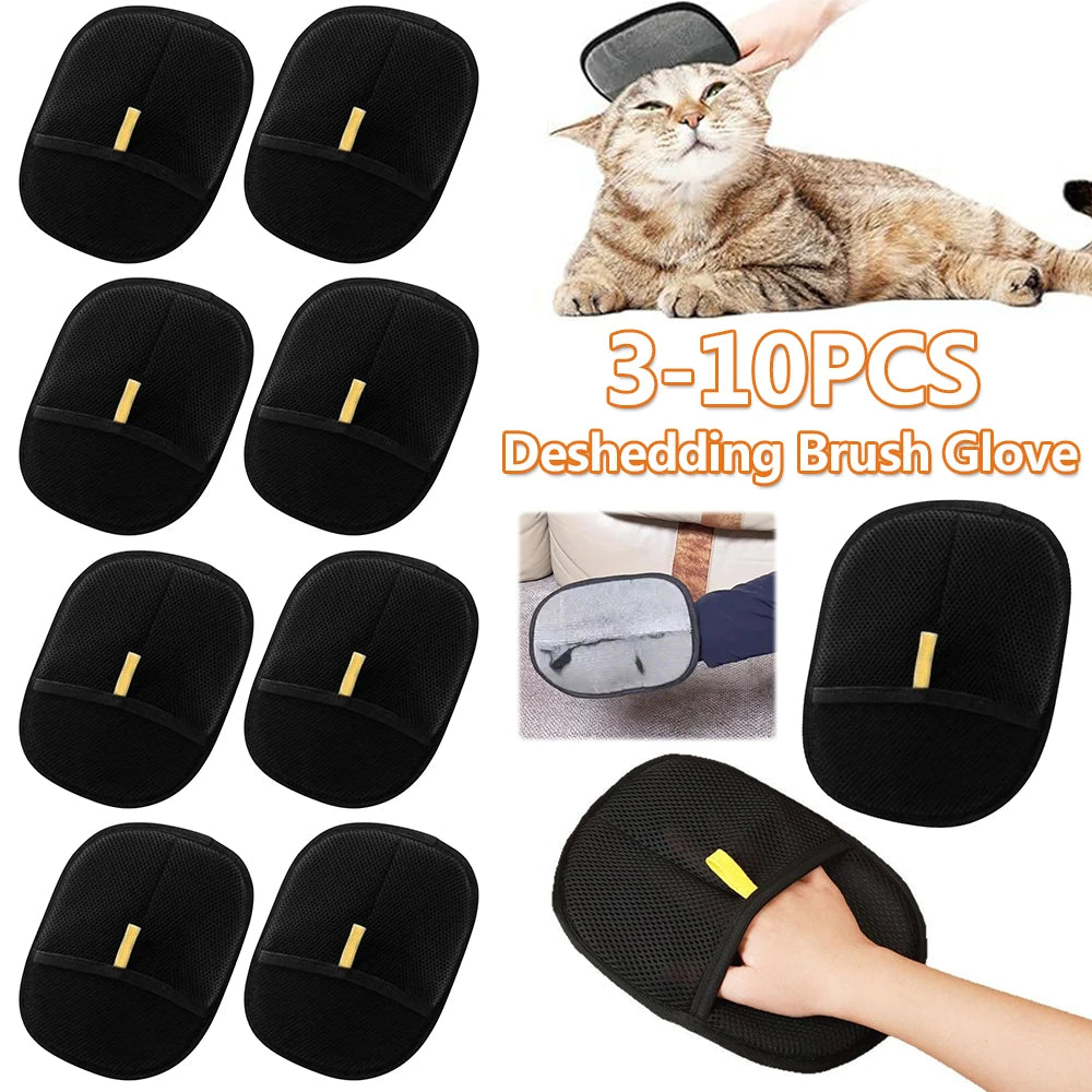 3-10PCS Pet Hair Remover Mitt - Grooming Gloves for Dogs & Cats