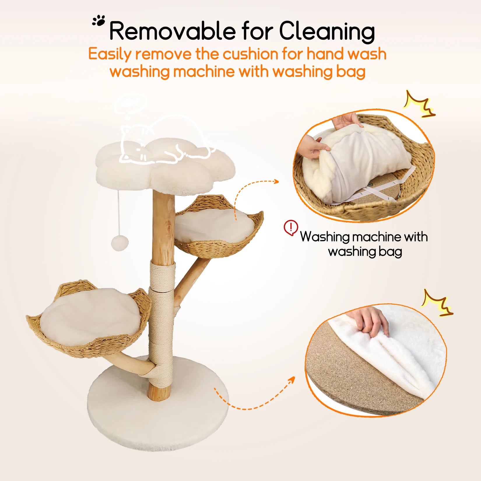 Bingopaw Cat Tree Tower Condo - Multi-Level Scratch Post for Kittens