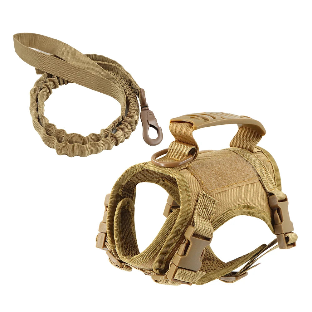 Tactical Puppy Harness Leash Set - Adjustable Vest for Small Dogs