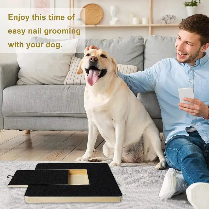 Wood Dog Nail Scratchboard - Adjustable Drawer Type Nail Trimming