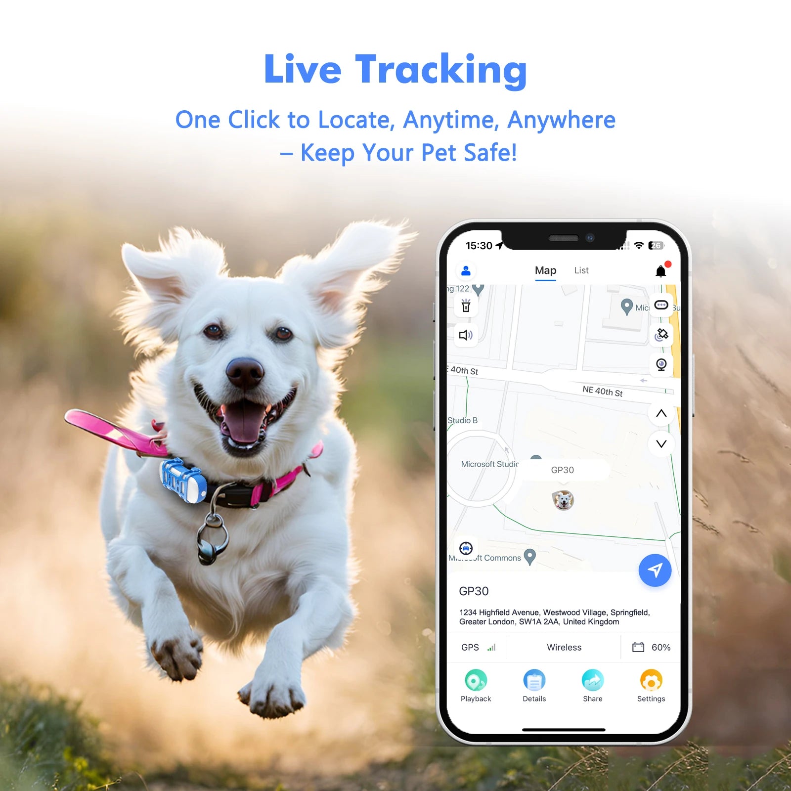 4G Mini GPS Tracker for Pet Cat - Waterproof Live Pet Locator