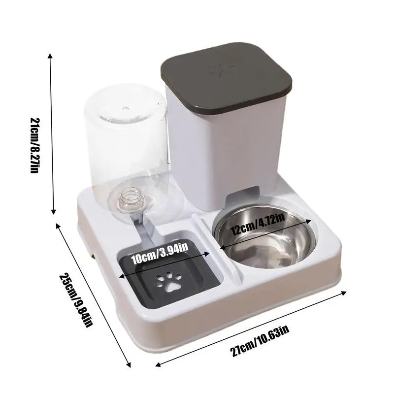 Automatic Feeder Cat Bowl - Pets Water Dispenser 2-in-1
